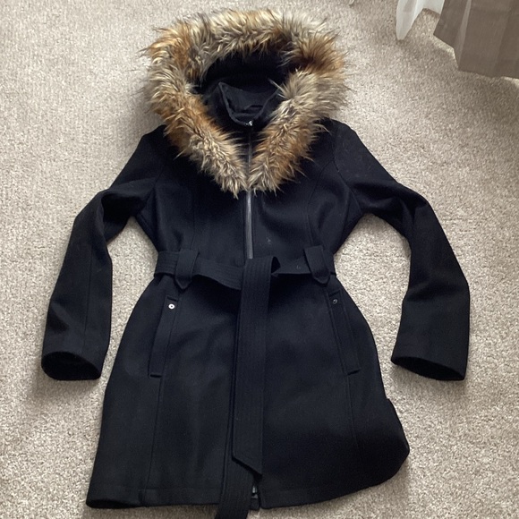 Rachel Roy Womens Amara Faux Fur Layering Cardigan Sweater Black Size Xs main image 1